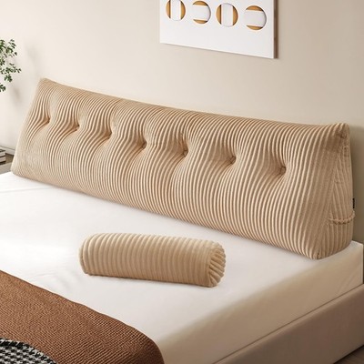 Z-hom Large Wedge Pillow Headboard, King Triangular Headboard Pillow, Reading...