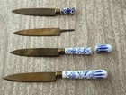 Antique BOHEMIA Germany Fruit Knife Porcelain Blue And White Bronze — photo 3