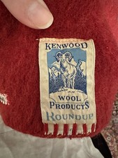 Vintage Kenwood 40s 50s Red 100 Wool Made In USA Blanket Throw Bedspread 78 in
