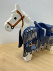 beautiful LEGO Castle Dark Blue Horse w/ Armor Barding 7093 Skeleton Tower 2007 — photo 2