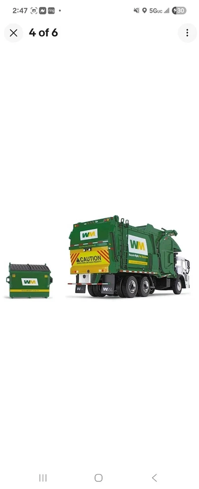 First Gear 1:34 WASTE MANAGEMENT Mack LR McNeilus Meridian Front Loader/curotto - Image 3 of 4