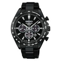 Seiko Herrenuhr Selection SBPY187 Schwarz Solar Chronograph