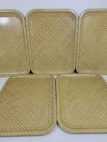 Lote de 5 Bandejas para Servir Metal Vintage Diseño Tejido 10.5" x 13.75" - Imagen 3 de 6