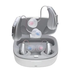 Rechargeable RIC Hearing Aids For Seniors With Noise Reduction And Charging Case