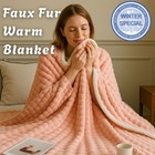 Faux Fur Fleece Blanket Sofa Bed Soft Comfortable Warm Throw Double & King Size