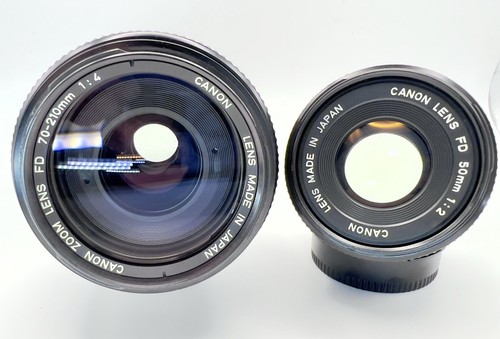 Canon T70 T-70 SLR 35mm Film Camera & FDn 50mm F/2 & 70-210 F/4 Zoom Lens Set - Picture 12 of 24