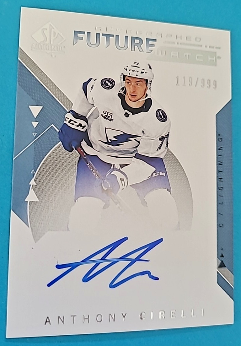 2018-19 Anthony Cirelli SP Authentic Future Watch #149 Rookie RC Auto /999