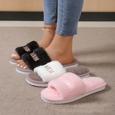 Mens And Womens Fluffy Home Slippers
