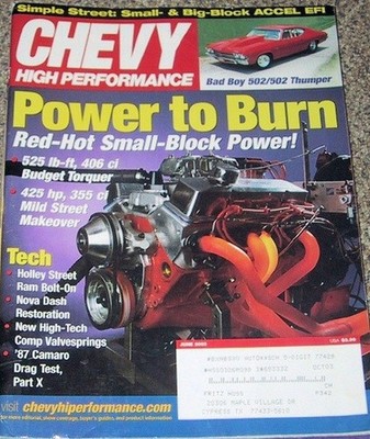 CHEVY HIGH PERFORMANCE 2003 JUNE - TORQUE THUMPERS, SMALL BLOCK POWER, NOVA*