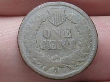 1864 L Indian Head Cent Penny- Pointed Bust, About Good Details