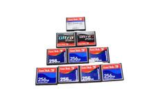 Lot of 7 Sandisk 256MB 1 Ultra 1 Ultra II Compact Flash Cards CF Card