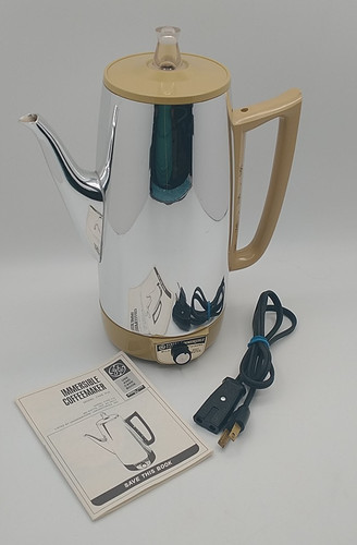 Working General Electric Vintage Immersible Percolator Coffee Maker Harvest Gold