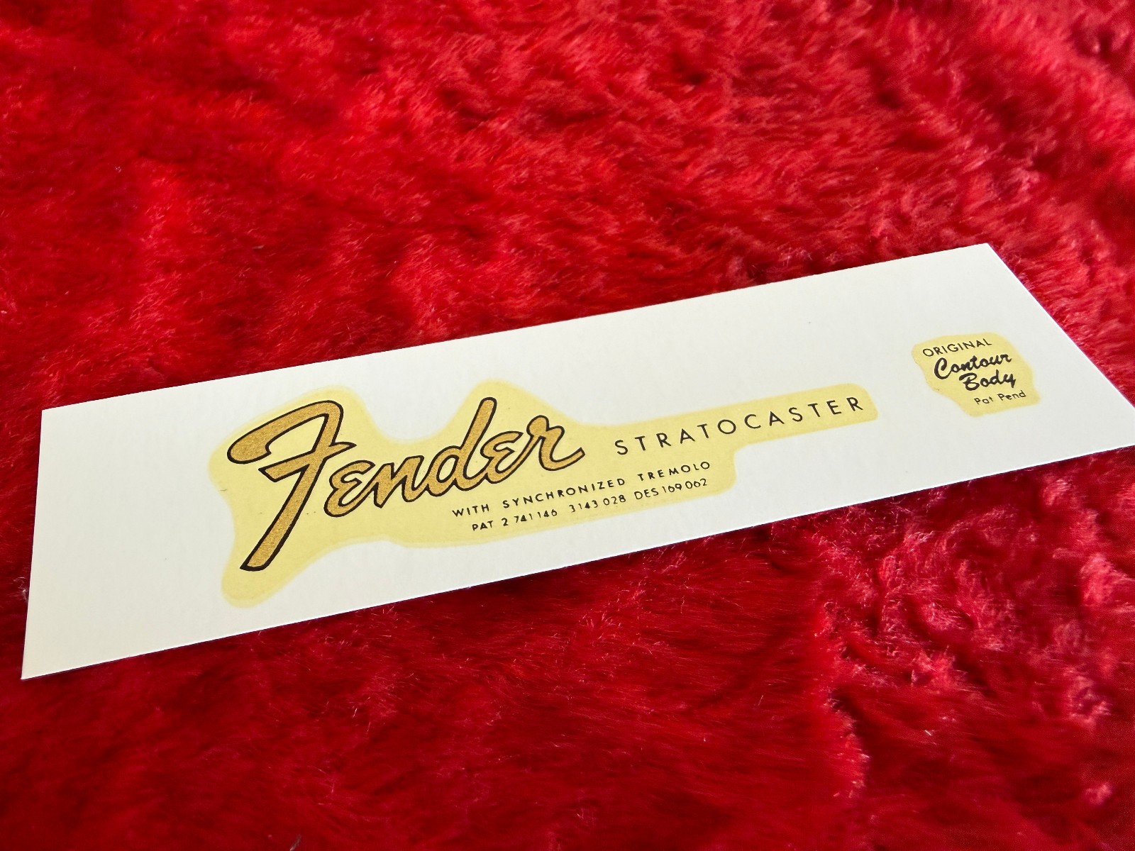 Fender Stratocaster 1966 3 Patent Number Transition Style Waterslide Decal