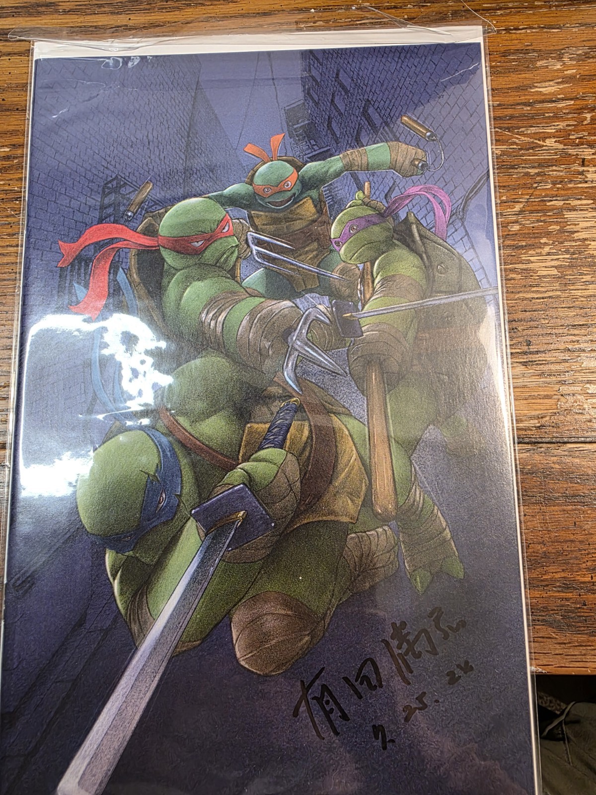 Virgen TMNT #1. Kanji Mitsuhiro Arita firmado con certificado de autenticidad SDCC 2024