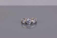 Sterling Silver 7mm Triple Semi Set Cubic Zirconia Band Ring 925 Sz: 6