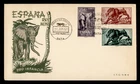 DR WHO 1961 SPANISH RIO MUNI FDC ANIMAL PRO INFANCIA SEMI POST COMBO M76632