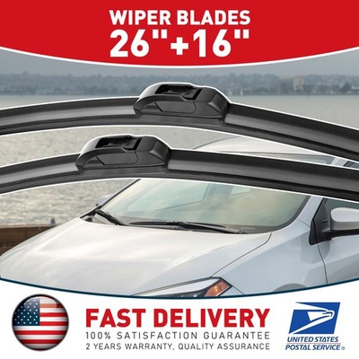 Windshield Wiper Blades 26''& 16'' Premium Hybrid silicone J-Hook OEM High Quality