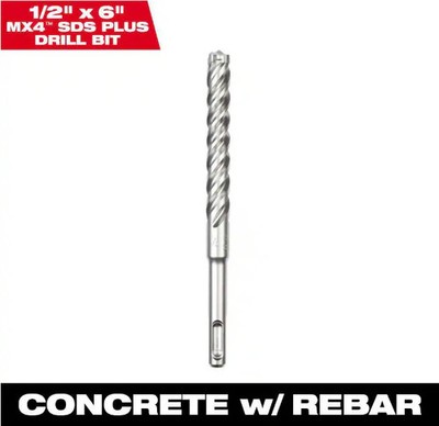 MILWAUKEE (48-20-8371) 1/2'' x 6'' 4-Cutter SDS-PLUS Carbide Drill Bit