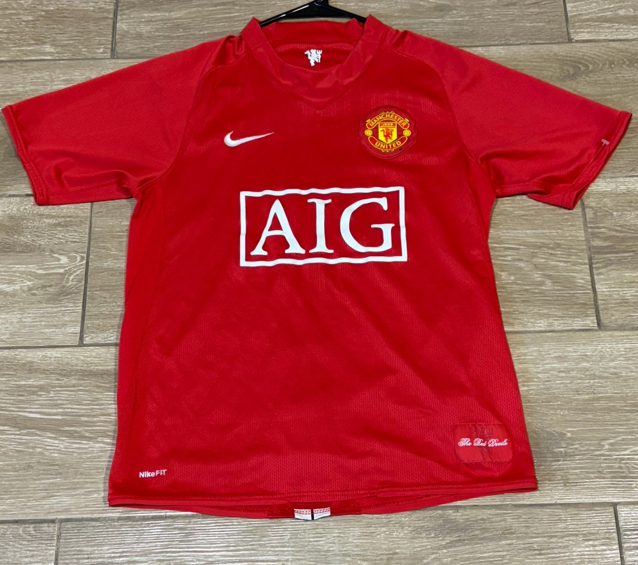VTG Nike Manchester United 2007/08 Home Jersey Sz S Clean Original