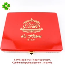 Perez Carrillo La Historia Silk Toro Empty Wood Cigar Box 9.5" x 7.25" x 1.25"