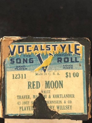 Vocalstyle Song Roll   12311   RED  MOON  Waltz  Player  Piano  Roll