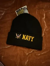 U.S. Navy Emblem Cuffed Beanie Cap Hat NEW
