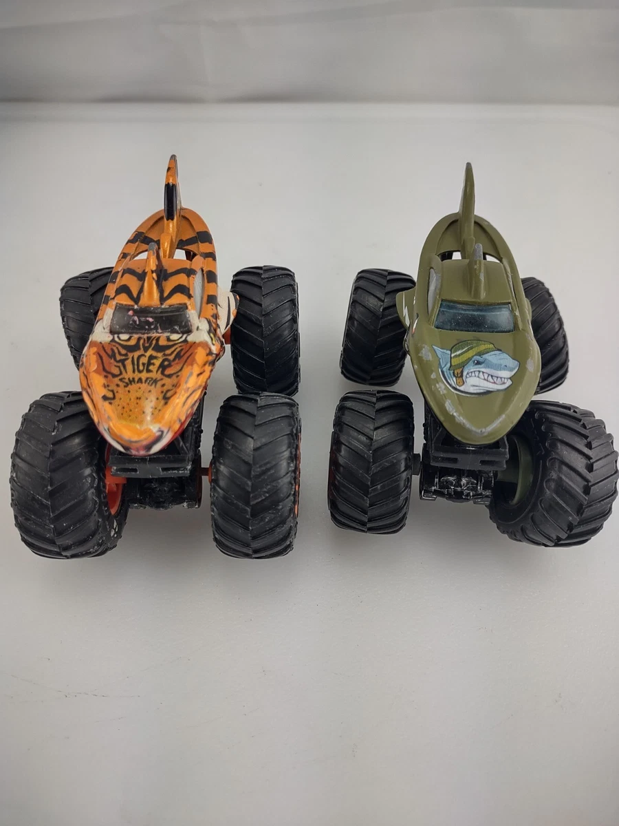 Hot Wheels Monster Jam Truck Tiger Shark & Shark Shock Army 1