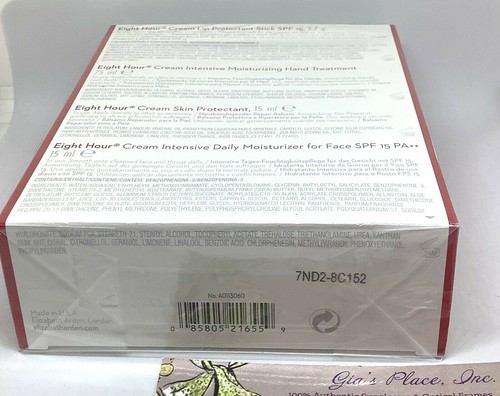 ELIZABETH ARDEN EIGHT HOUR HAND,SKIN,FACE,LIP SPF PROTECTANT SEALED 5 PIECES BOX - Picture 12 of 12
