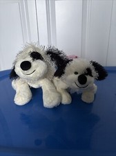 Ganz Webkinz And Lil  Kinz Black and White Cheeky Dog Hm192 No Code