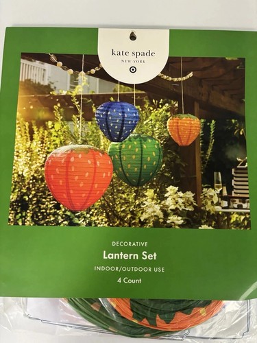 Juego de 4 linternas fresas novedosas - Kate Spade Target interior/exterior nuevo en caja - Imagen 5 de 6