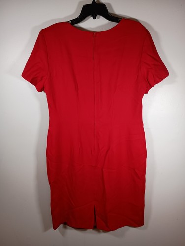 Vintage K Studio Red Short Sleeve Shift Dress Workwear USA Career Plus Size 16 - Picture 5 of 5