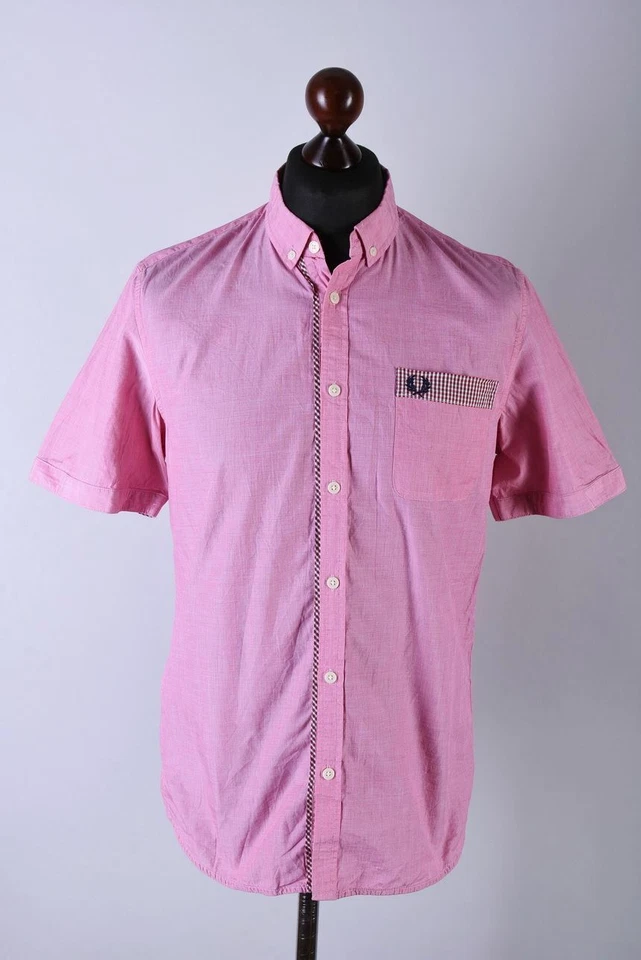 Fred Perry Classic Slim Fit Short Sleeve Shirt Size M - Image 2 of 4