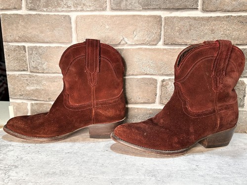 Tecovas Vino Gamuza Botas de Vaquero LUCY Mujeres Vaquera Botín Occidental 7 B - Imagen 6 de 12