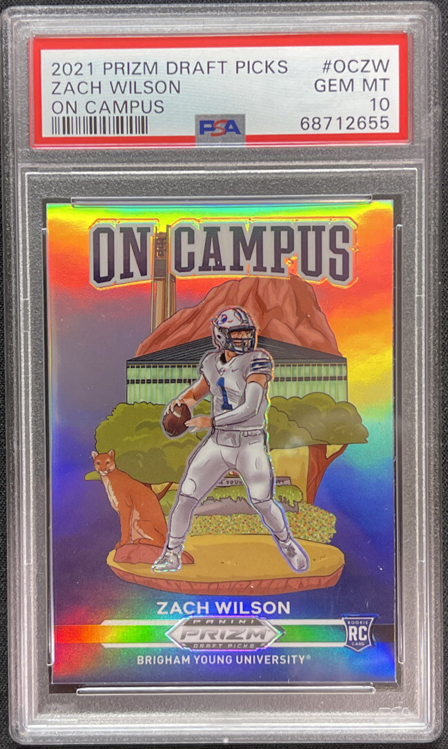 PSA 10 Zach Wilson  2021 Prizm Draft Picks ON CAMPUS #OCZW Case Hit ENN Coins