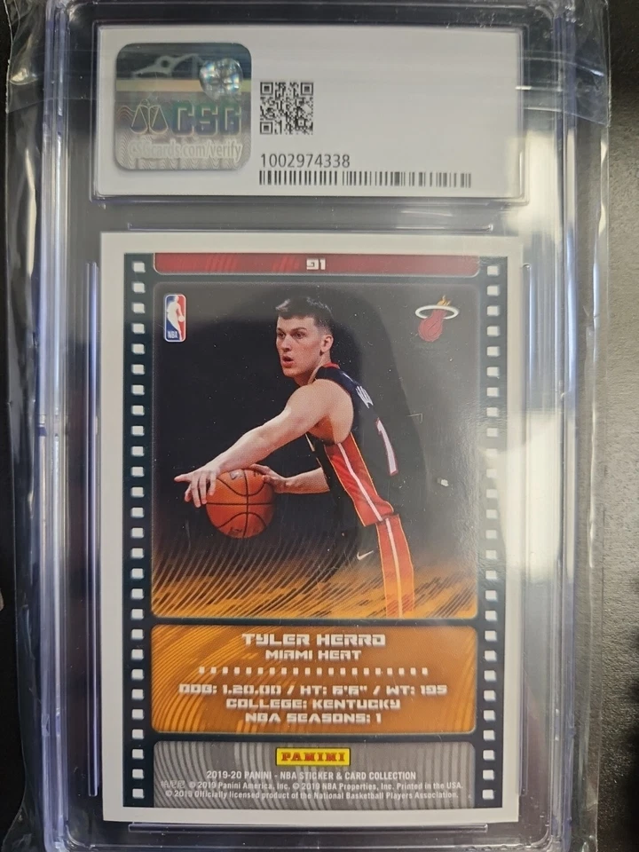 2019-20 Panini NBA Sticker Collection #91 Tyler Herro Blue /299 Rookie RC - Image 3 of 3