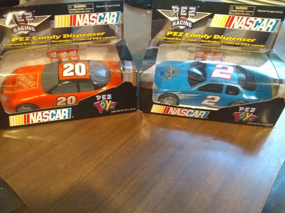 Nascar Pez Candy Dispenser Tony Stewart and Rusty Wallace race cars