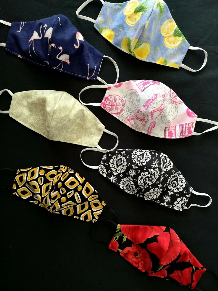 Adult Handmade Machine Wash Reusable Face Mask 100% Cotton Made in Canada - Image 2 of 4