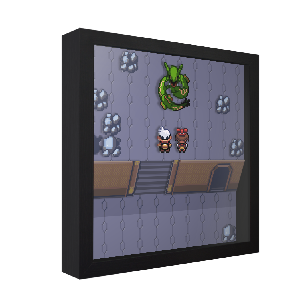 Pokemon Ruby & Sapphire (Rayquaza Encounter) - 3D Shadow Box Frame 