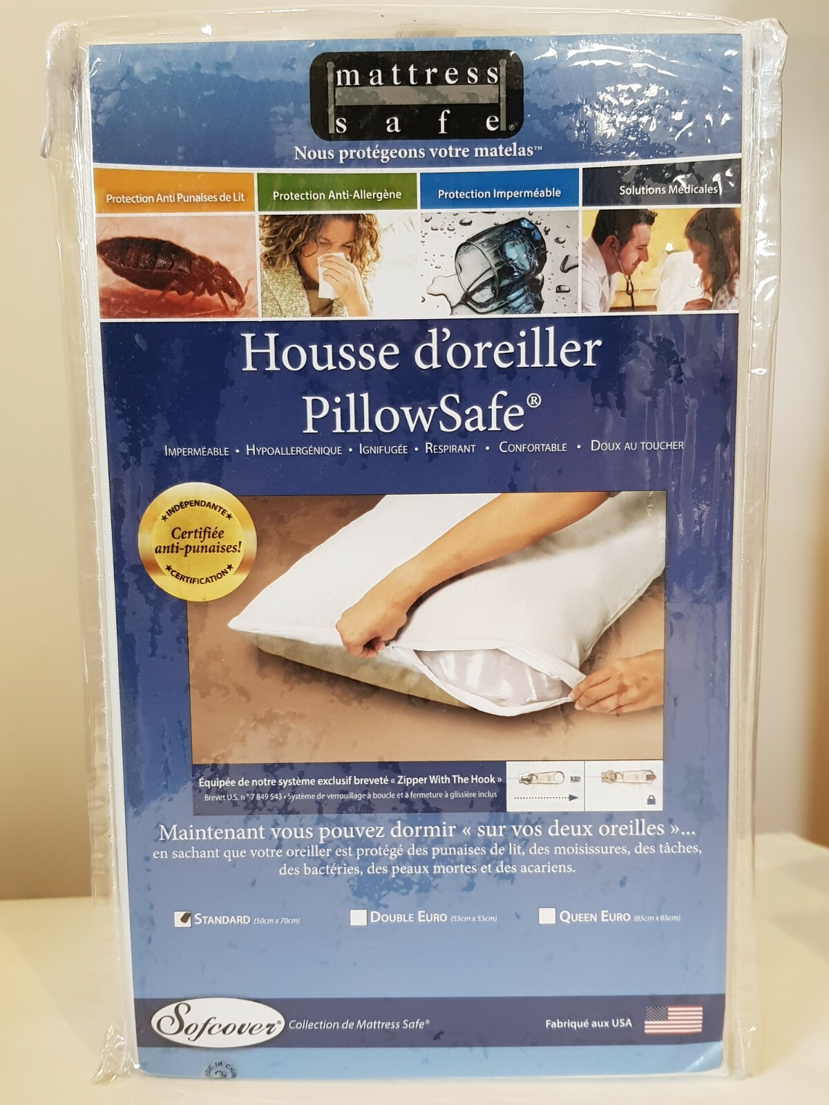Housse d'oreiller anti punaise de lit compacte pour protéger vos nuits à l'hôtel et à la maison