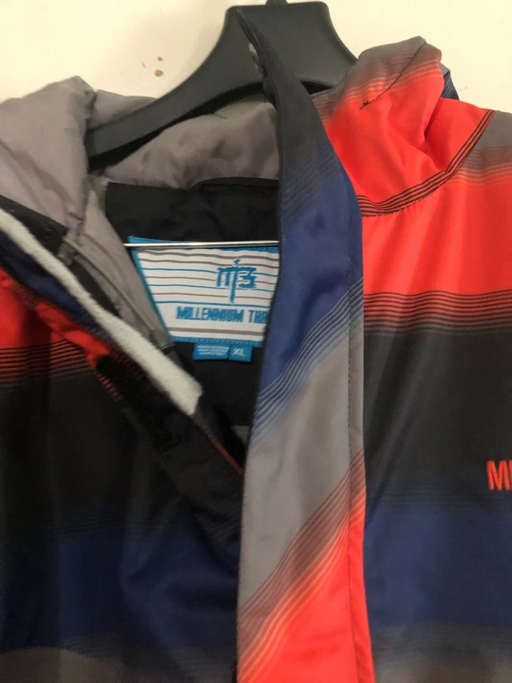 NWT Millennium Three Size XL Dry Climate Blue Orange Gray Hood Men Coat Jacket - Image 2 of 4