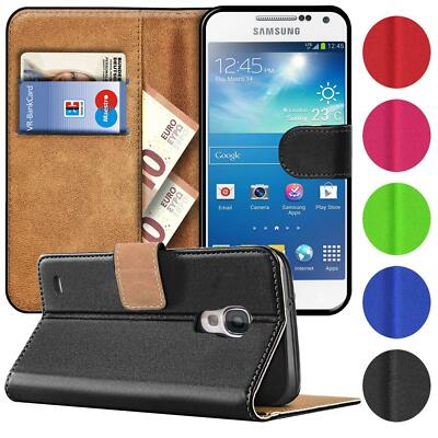 Handy Hülle für Samsung Galaxy S4 Mini Tasche mit Geldfach Klapphülle Flip Cover