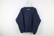 Vintage 90s Lands End Womens Large Distressed Thermal Waffle Knit Sweatshirt USA