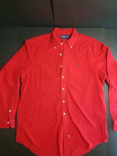 Vintage Ralph Lauren Red Flannel Long Sleeve Brushed Button Shirt Shirt XL O17 - Picture 2 of 8