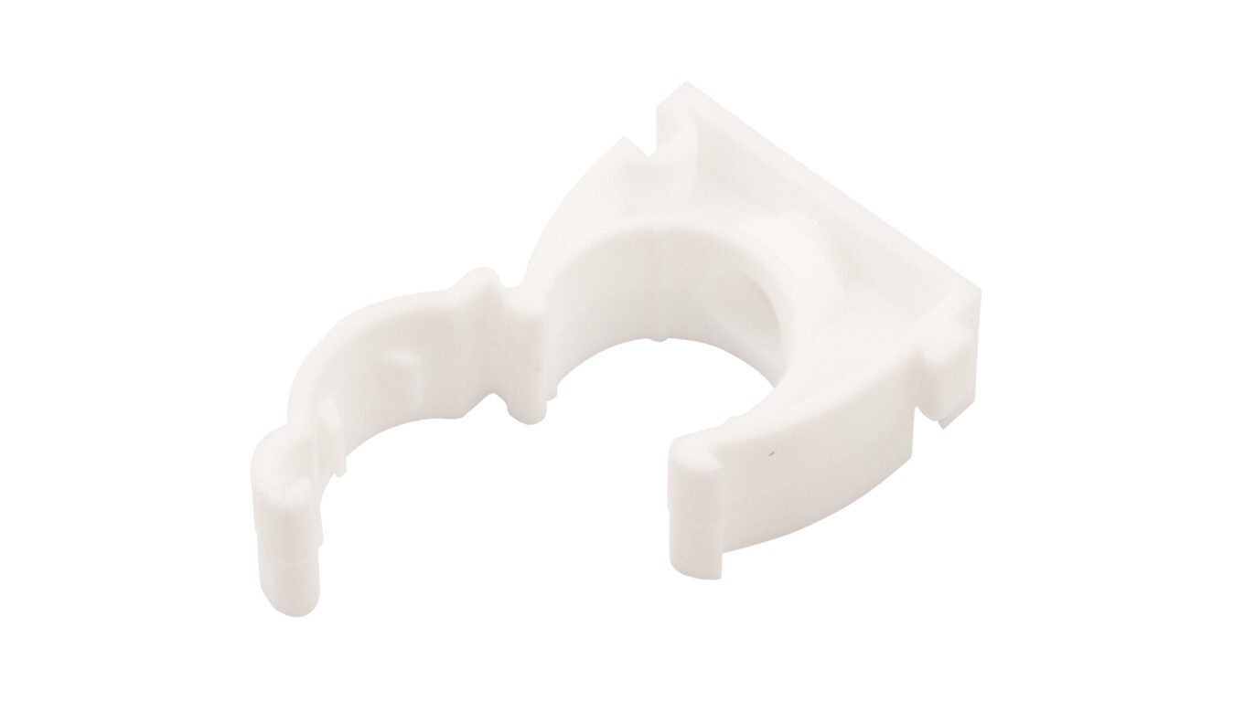 Halogen-free lockable holder for smooth pipes UZHF 20 white 68331 /100 pc /T2UK