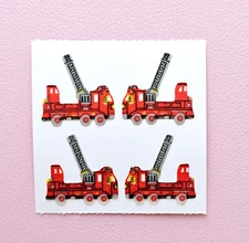 Vintage 80's Great Seven 7 FUZZY Fire Trucks Sticker Mod