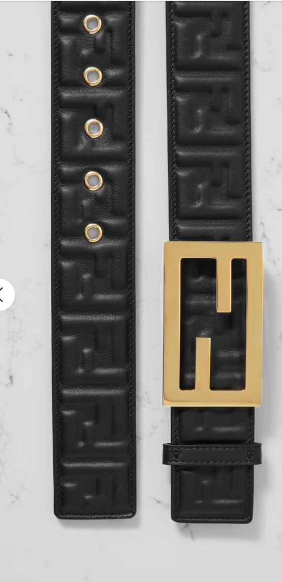 Fendi Embossed Leather Belt Black Size 70 Brand New | eBay display picture 3
