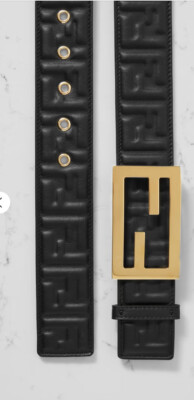 Fendi Embossed Leather Belt Black Size 70 Brand New | eBay display picture 3