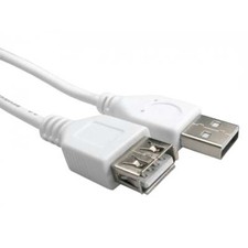 White USB Extension Cable 2.0 Male to Female High Speed Lead 12cm 25cm 1m 1.8m