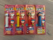 Peanuts Pez Lot Of 4 On Card - Snoopy, Woodstock, Charlie Brown, Lucy