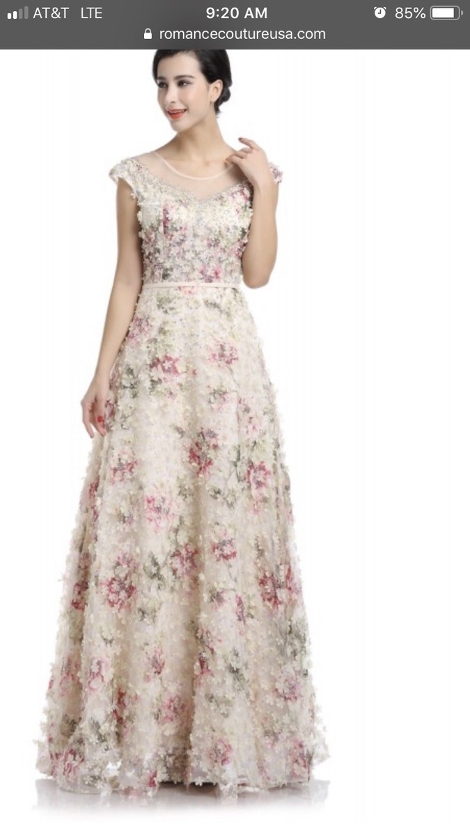 ebay prom dresses size 10 Tiffany Designs Floral Corset High Slit Dress Formal Prom Size 10